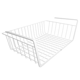 2Pcs Hanging Under Shelf Storage Basket Vertical Wire Storage Rack Kitchen Cabinet Organizer For Food Storage Dish Towel Kitchen Pantry