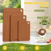 Bamboo Cutting Board for Kitchen Set of 3, Wooden Cutting Boards with Non-Slip Mat Deep Juice Groove and Built-In Handles