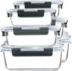 74.7oz(9.2 cup), 40.9oz(5 cup) 19.3oz(2.4 cup) Extra Large Glass Food Storage Containers Set with Lids
