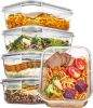 5 Pack 35oz Glass Food Storage Containers with Lids, Meal Prep Containers, Airtight Reusable Lunch Container Set, Safe for Oven, Microwave, Freezer