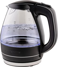 Electric Kettle, 1.5L Borosilicate Glass Countertop Water Heater and Boiler for Coffee or Tea, BPA-Free, Auto Shut-Off, Boil-Dry Protection