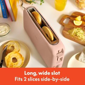 2 Slice Slim Toaster, Fits-anywhere™ Kitchenware, 6 Setting Shade Control with Reheat & Cancel Buttons, Fits sourdough, 10' Long Slot