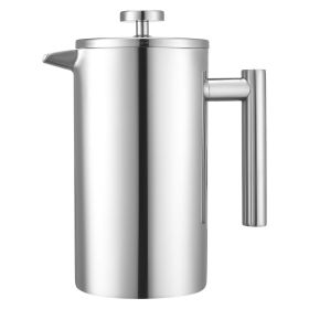 VEVOR French Press Coffee Maker, 34 Ounce 1 Liter Stainless Steel Coffee Press Tea Maker with Filter