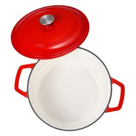 Enameled Cast Iron Dutch Oven, 6 Quart Pot with Lid and Dual Handles, Heavy-Duty Durable Cookware Pan, Oven Induction Compatible up to 500Fahrenheit