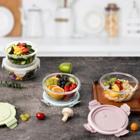 20oz Food Storage Containers with lids Set, Airtight 2.5 Cup Glass Meal Prep Containers, Heat-Resistant BPA-Free Glass Containers for Soup Leftover