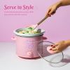 3.5QT Portable Manual Slow Cooker with Dishwasher-Safe Pot, Pink