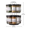 16-Jar Chrome Wire 2-Tier Revolving Filled Countertop Spice Rack Organizer