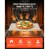 Pizza Stone, 15 x 12 in Rectangular Cordierite Pizza Stone, Extra Large Baking-Stone with Scraper, 0.6 in Thick Heat-Resistant Cordierite