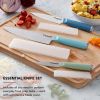 Classic 3-Piece Stainless Steel Chef Knife Set, Blue Velvet, Pistachio, Mineral Water