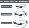 74.7oz(9.2 cup), 40.9oz(5 cup) 19.3oz(2.4 cup) Extra Large Glass Food Storage Containers Set with Lids
