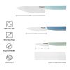 Classic 3-Piece Stainless Steel Chef Knife Set, Blue Velvet, Pistachio, Mineral Water