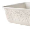 9" x 13" Vintage Lace Ceramic Casserole Baking Dish with Polypropylene Lid, Linen