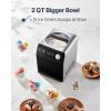 Upright Automatic Ice Cream Maker with Built-in Compressor, 2 Quart No Pre-freezing Fruit Yogurt Machine, Stainless Steel Electric Sorbet Maker