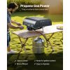 Outdoor Pizza Oven, 12 in Propane Gas Pizza Maker, Portable Pizza-Cooker with Electric Rotation, Thickened Pizza-Stone, Carry Bag