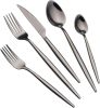 20 Piece Luxury Silverware Set for 4 Black Mirror-Polished 18/10 Stainless Steel Heavy Flatware Set Modern Cutlery Set Knife/Fork/Spoon with Gifts for