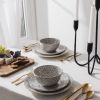 TT0061 Dinnerware Black & White Medallion Stoneware, 12 Piece Set