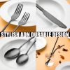 84 Pieces Black Silverware Set Service for 12 Flatware Set with Straws Stainless Steel Utensils Cutlery Set Dishwasher Safe