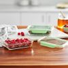 (2 pack)Painted Meadow 2.3 Cup Rectangle Glass Food Storage Containers with Tritan Lid. Set of 2, 4 Pieces