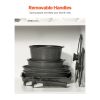 17 Piece Pots and Pans Set, Granite Nonstick Detachable Handle Cookware, Space Saving Induction Cookwares, Kitchen RV Cooking Sets with Frying, Sauce