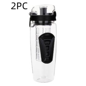 32Oz Fruit Infusing Infuser Water Bottle Water Fruit Bottle BPA Free Plastic Sport Fruit Infuser Water Bottles With Infuser Juice Shaker Drink Bottle (Option: Style F 2PC)