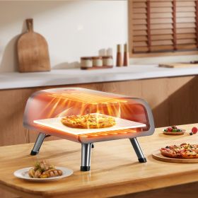 Electric Pizza Oven Countertop Pizza Maker For 12" Pizza Indoor & Outdoor (Option: Black)