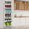 10LBS Loading 6-Tier Over the Door Pantry Organizer, Large Metal Door Spice Rack
