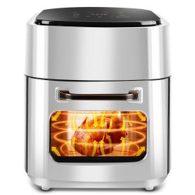 15.8QT Air Fryer Family Size 1400W Powerful Oilless Cooker Crisp Bake Grill Dehydrate Touch Screen Customized Temperature Time Visible Window (Option: US_White)