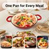 Enameled Cast Iron Dutch Oven, 3.8 Quart Dutch Oven Pot with Lid, Non Stick Cast Iron Pot, Round Oven Safe up to 500°F, Use for Marinate, Cook