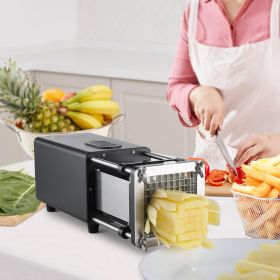 Electric French Fry Cutter Stainless Steel Potato Vegetable Slicer Chopper (Option: Black)
